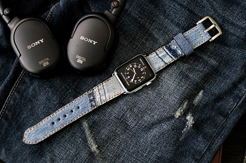 Handmade Jeans Strap incl. Lugs Adapter for Apple Watch (or Apple Watch Sport) 42mm or 38mm – image 4